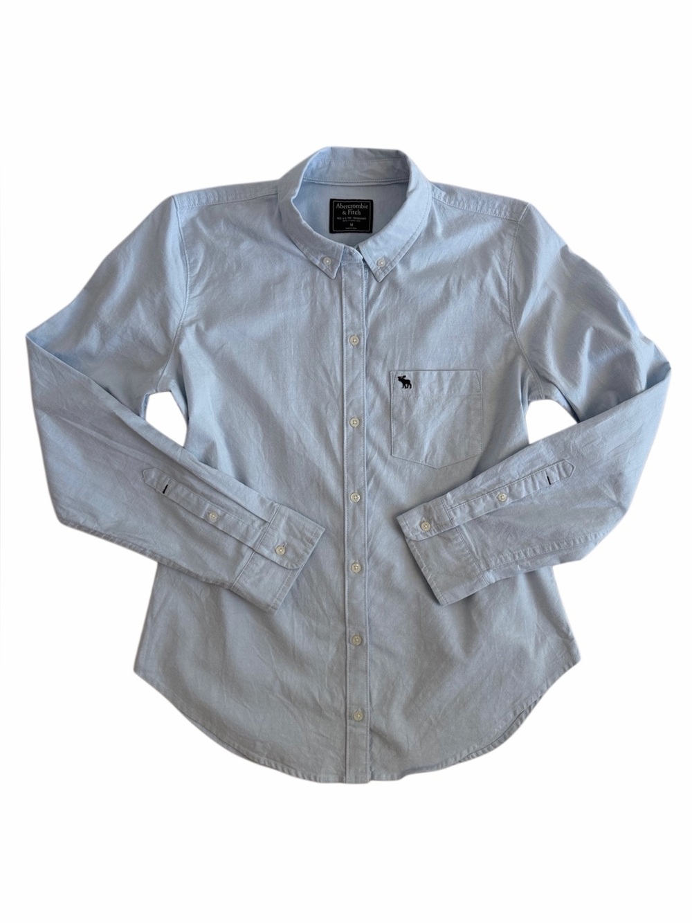 2017 Abercrombie & Fitch Light Blue Oxford Button-Down Women’s Shirt